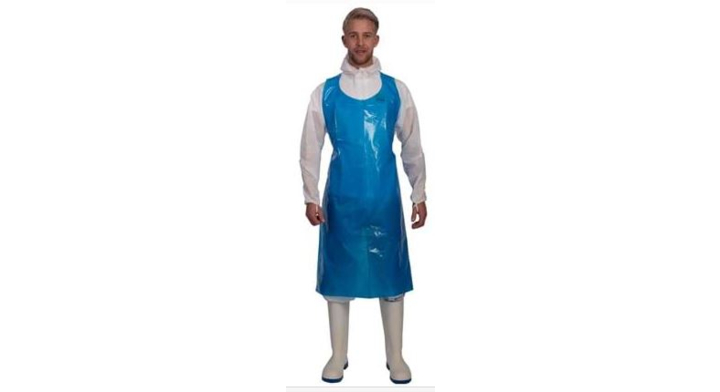 Schort, 125x80cm, 55my, blauw, op blok (50 stuks) | OP=OP AANBIEDING