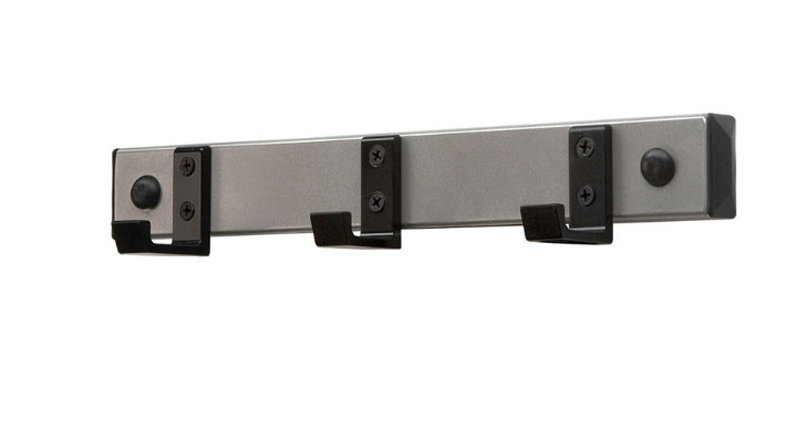 HIQ, wandkapstok, 30 cm, 3-haaks, alu/zwart, VB 034956
