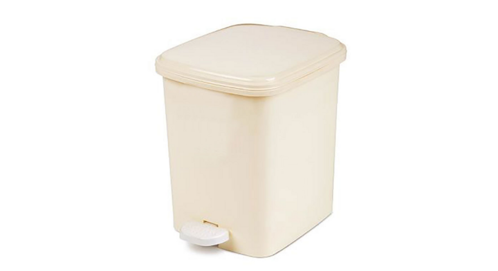 Rechthoekige pedaalemmer, 22 liter, wit, VB 006416