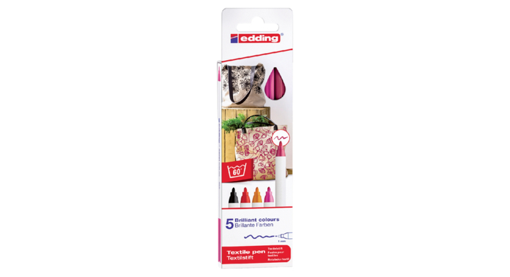 Viltstift edding 4600 textiel rond 1mm warm ass(4-4600-5999)