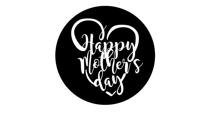 Etiketten Happy Mothers Day 30mm zwart/wit Rol/500st