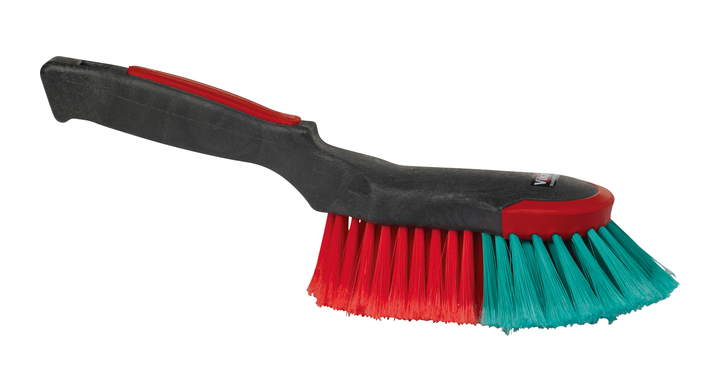 Vikan Ergo, handborstel, 32cm, rubber stootrand, zwart/rood/groen, 524652 (1 stuk)
