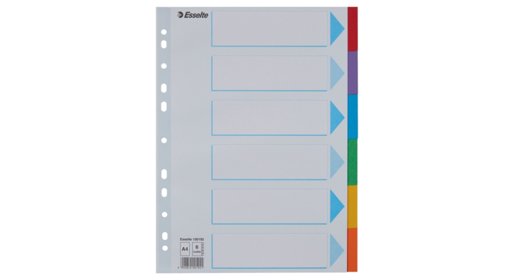 Tabbladen esselte a4 11r karton 6dlg(100192)