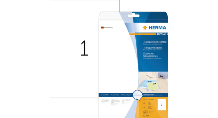 Etiket herma superprint 4375 a4 folie tr