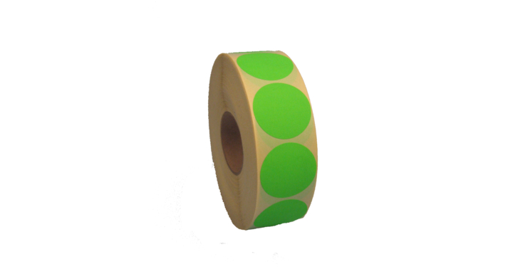 Etiket Rond 35 mm Groen Fluor Rol a 2000 Stuks