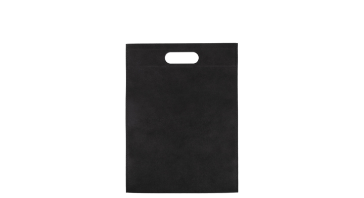 Draagtas, non-woven, 30x40cm, greep gestanst, zwart (400 st)
