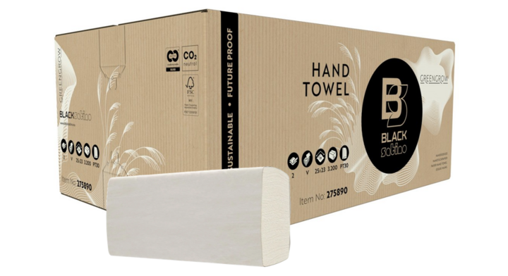 BlackSatino Greengrow | Papieren Handdoekjes | 23x25cm | 2-Laags | PT30 | Lichtbeige | 275890 (3.210 stuks)