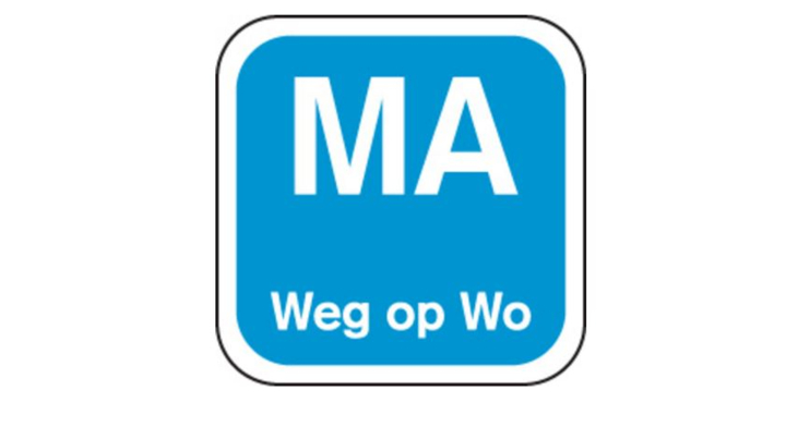 Etiketten, 19x19mm, Blauw, Ma Weg op Wo (1000 stuks)