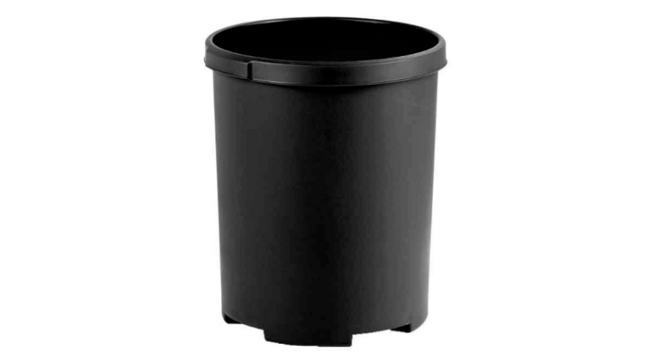 Kunststof papierbak, rond, 50 liter, zwart, VB 001836
