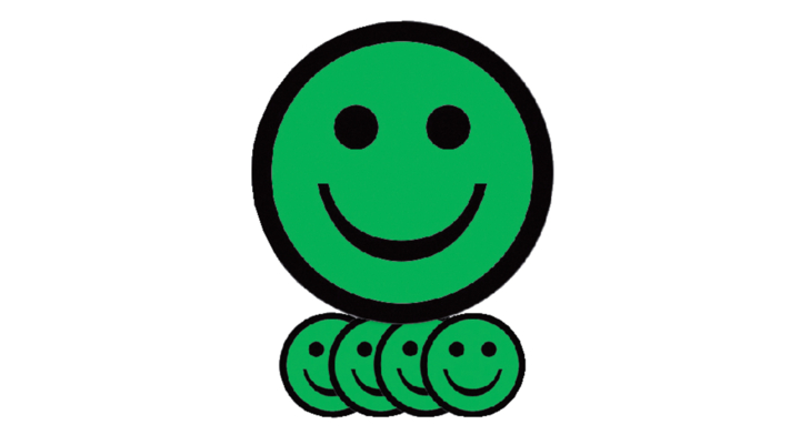 Magneet smiley 2.5cm emotie blij groen(14032.221)