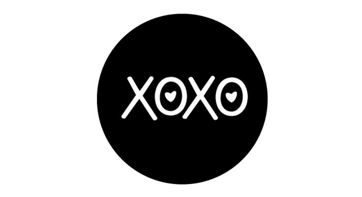 Etiketten XOXO 30mm zwart / wit Rol/500st