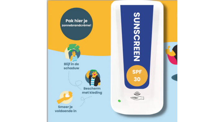 Sundo, zonnebrand dispenser, met sensor