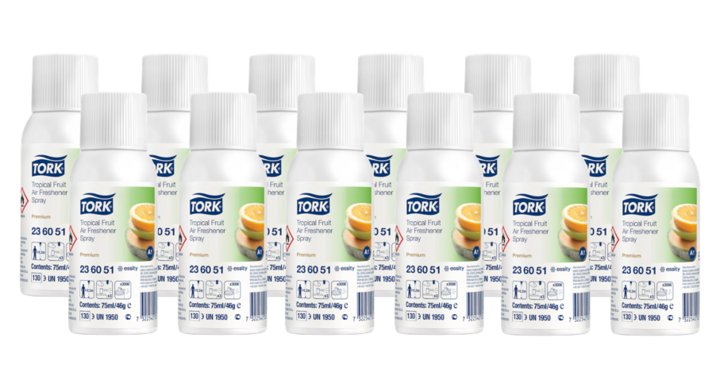 Tork Premium | Luchtverfrisser Spray | 75ml | A1 | Tropical Fruit | 236051 (12 stuks)