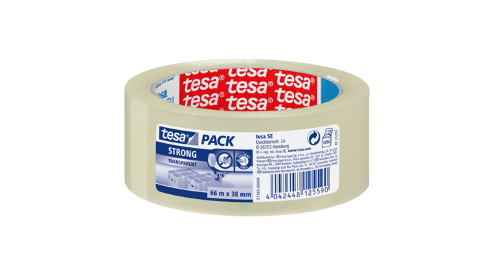 Verpaktape tesa 57165 strong 38mmx66m transparant(57165-0000