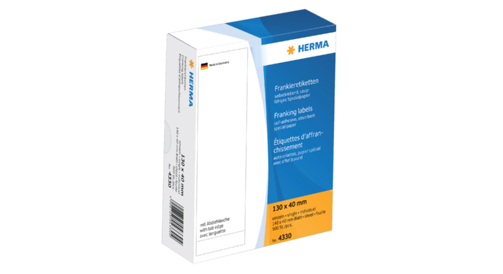 Etiket herma frankeer 4330 130x40mm 500st