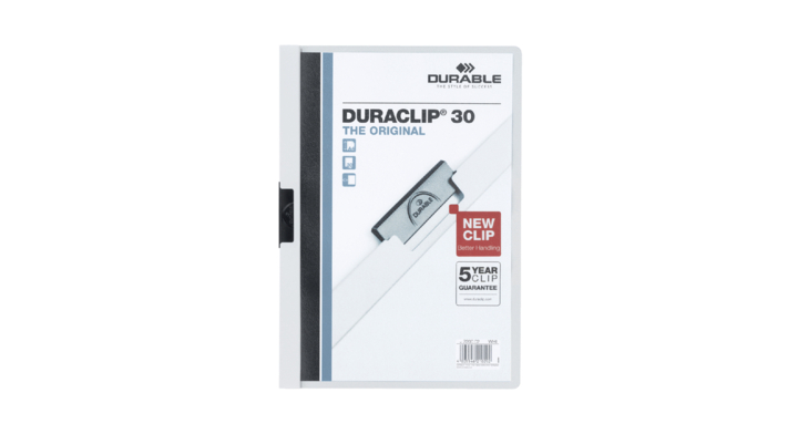 Klemmap durable 2200 a4 pl/tr 3mm wit