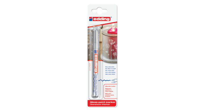 Viltstift edding 751 lak perm rond 2mm zilver