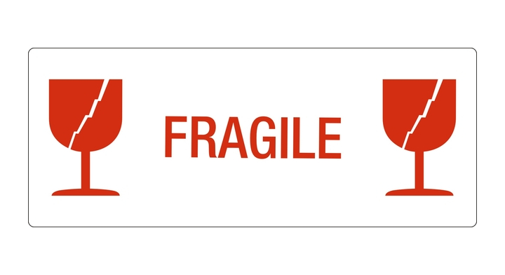 Waarschuwingsetiket fragile 500 stuks(76830)