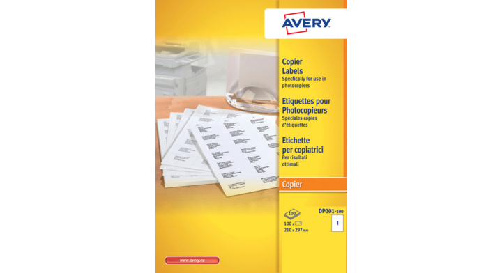 Etiket avery dp001-100 210x297 100st
