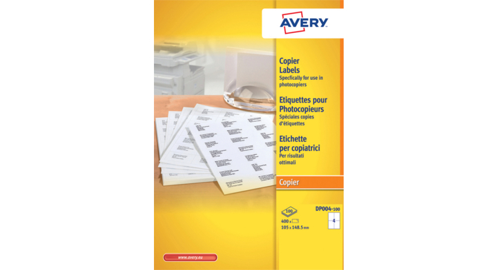 Etiket avery dp004-100 105x149mm 400st