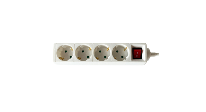 Stekkerdoos brasq  4 voudig 3 meter wit(8742610)