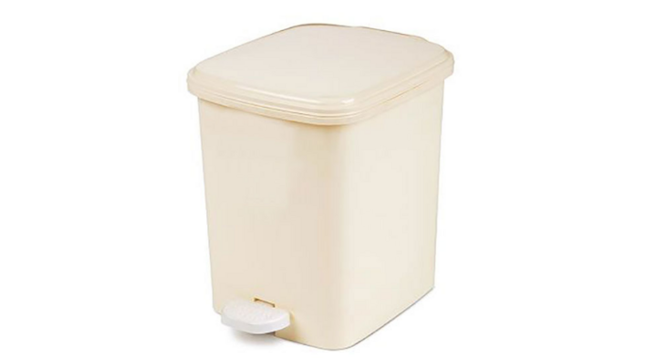 Rechthoekige pedaalemmer, 5 liter, wit, VB 006393