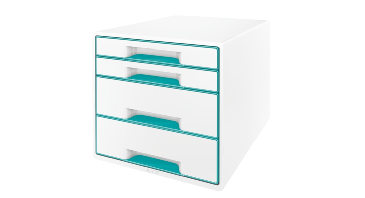 Ladenbox leitz wow 4 laden wit/ijsblauw(52132051)