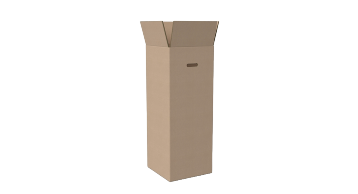 Kartonnen dozen, 380x380x1015mm, BC-golf, met handgrepen