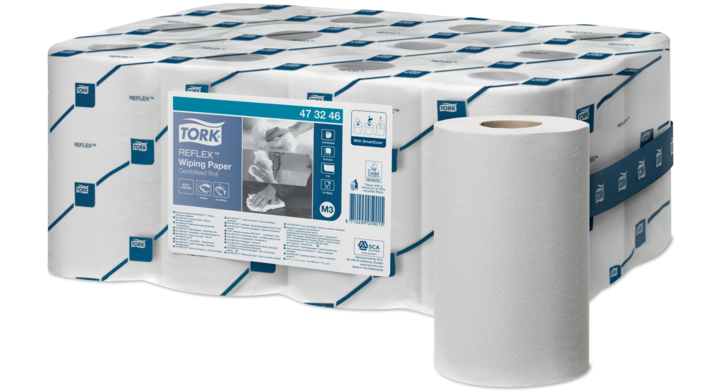 Tork Reflex Advanced | Mini Poetsrol | 120 Meter | 1-Laags | Recycled | M3 | Wit | 473246 (12 stuks)