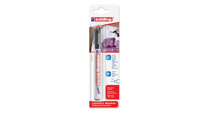 Viltstift edding 8040 wasgoed rond 1mm zwart