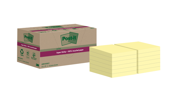 Memoblok 3m post-it 622 rss12cy 47.6mmx47.6mm geel(710028457