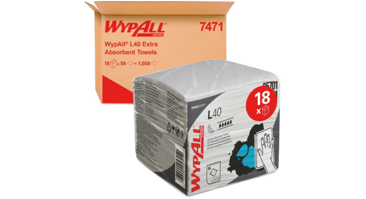WypAll KC | Poetsdoek | 30x32cm | 1-Laags | Wit | 7471 (1008 stuks)