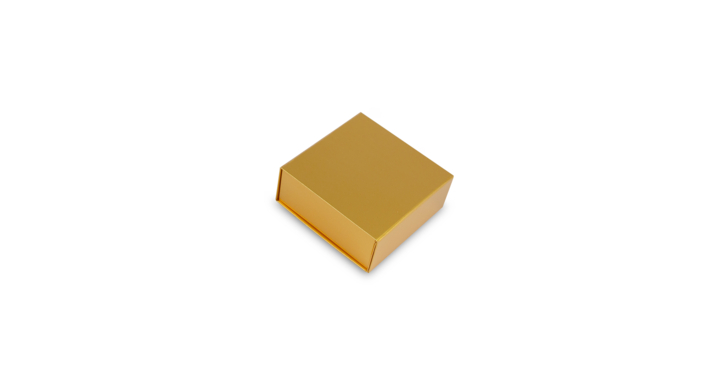 Magneetdoos, 14x14,5x5,7cm, glans laminaat, goud (25 stuks)