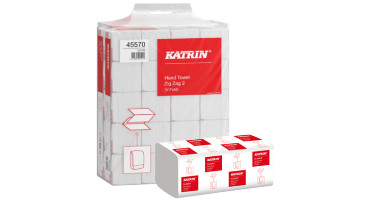Katrin | Papieren Handdoekjes | 23x22.4cm | 2-Laags | Wit | 45570 (4.000 stuks)