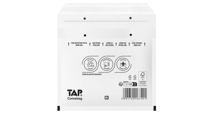 Envelop tap comebag luchtkussen tbv cd 100 stuks(81021200)
