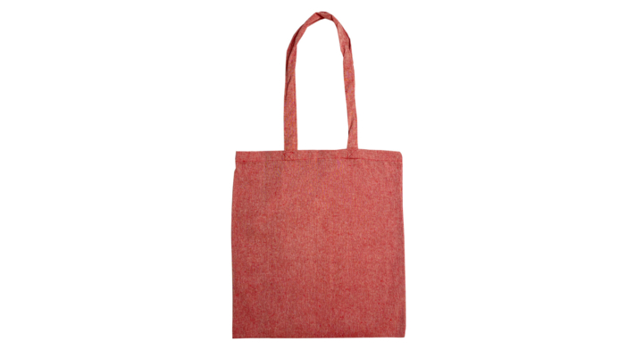 Draagtas, katoen, 38x42cm, recycled, rood (100 stuks)