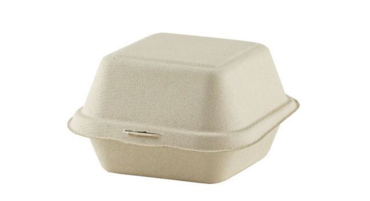 Hamburgerbox, suikerriet, 150x150x75mm (500 stuks)