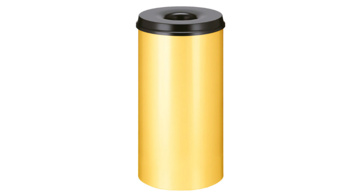 Metalen papierbak, vlamdovend, 50 liter, geel,VB 105000