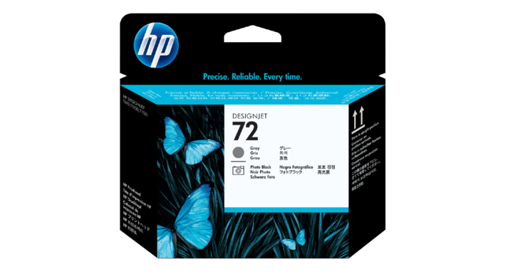 Printkop hp c9380a no 72 grijs foto zwart