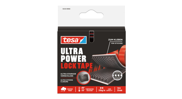 Klittenband tesa ultra power lock tape 100cmx25mm(55233-0000