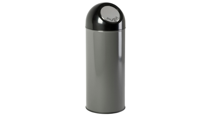 Afvalbak met pushdeksel & binnenbak, 55 liter, grijs, VB 470002