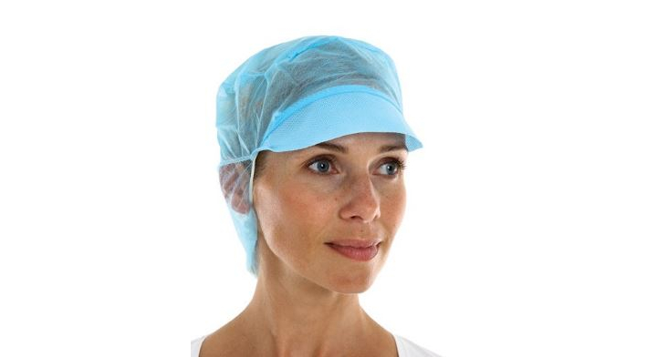 Pet met klep en haaropvang, blauw (10x100 stuks)