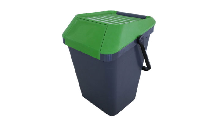 Easymax, stapelbare afvalbak, 45 ltr, grijs/groen, VB 187874