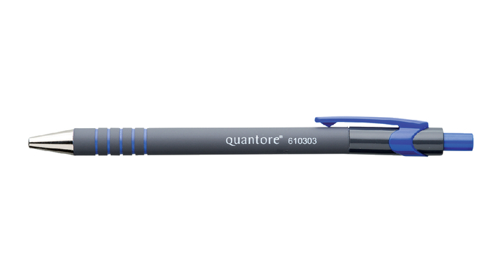 Balpen quantore grip retractable blauw