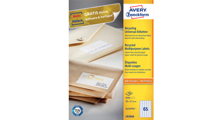 Etiket avery zweck lr3666 38x21.2mm 6500st recycled(lr3666)
