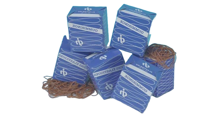 Elastiek naturel 90/3 90% rubber per kg  Bundels 100 gram