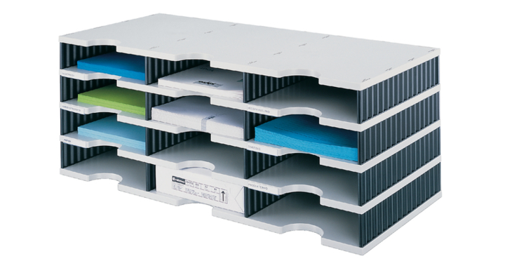 Vakkenset styrodoc a4 12vaks zwart/grijs(268-0304.98)