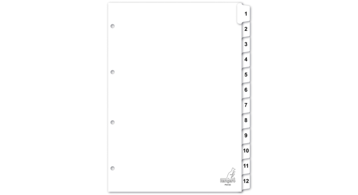 Tabblad kangaro pk412c a4 4r karton 12dlg 1-12(pk412c)