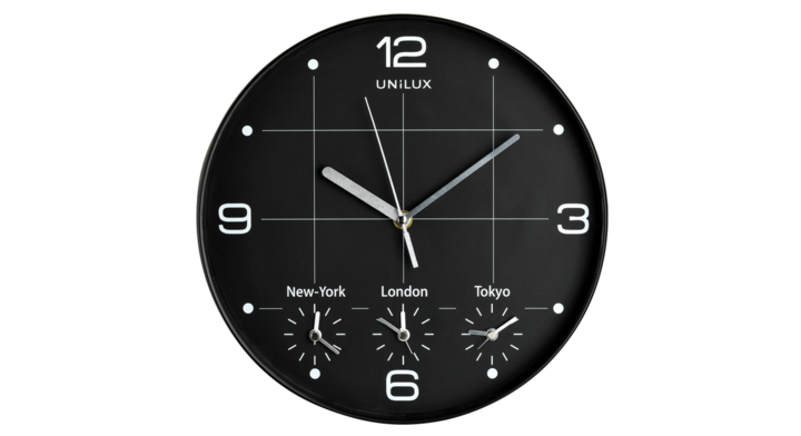 Wandklok unilux klok on time 30.5cm metallic grijs(400094567