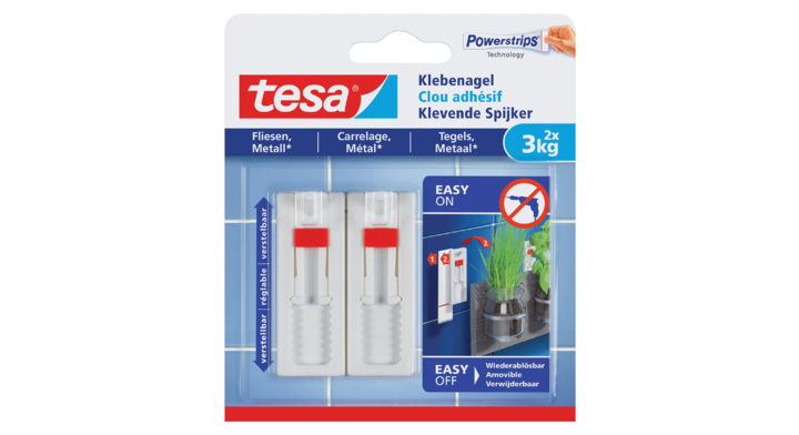 Klevende spijker tesa voor tegels en metaal verstelbaar 3kg(